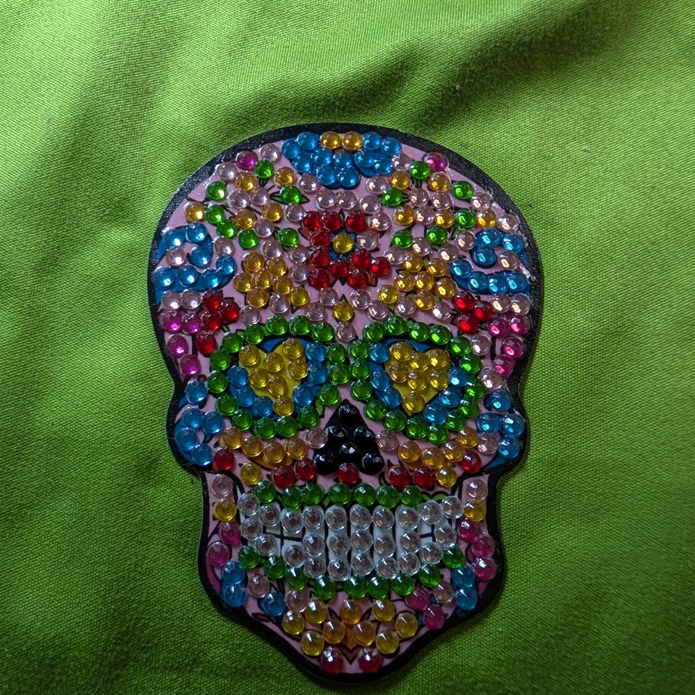 5 For $10 Colorful Bejeweled Skull Magnet